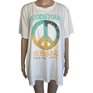 Maurices Casual Woodstock 1969 Peace Sign Crewneck Short Sleeve Graphic T-Shirt